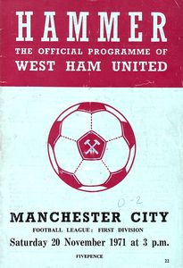 West Ham United v Manchester City 1971/72